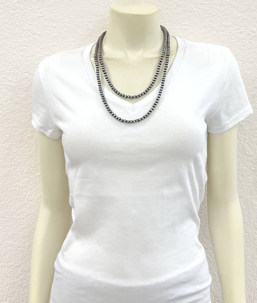 Handmade 24" 2-strand Navajo Bead Necklace