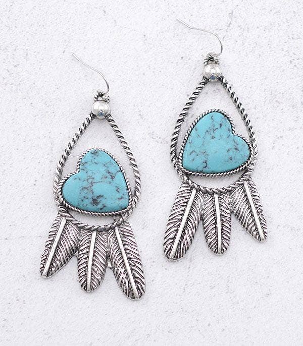 TURQ MY HEART EARRINGS