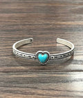 Heart Turquoise Cuff Bracelet