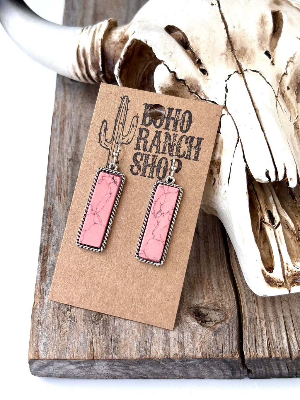 Stone Bar Drop Dangle Earrings