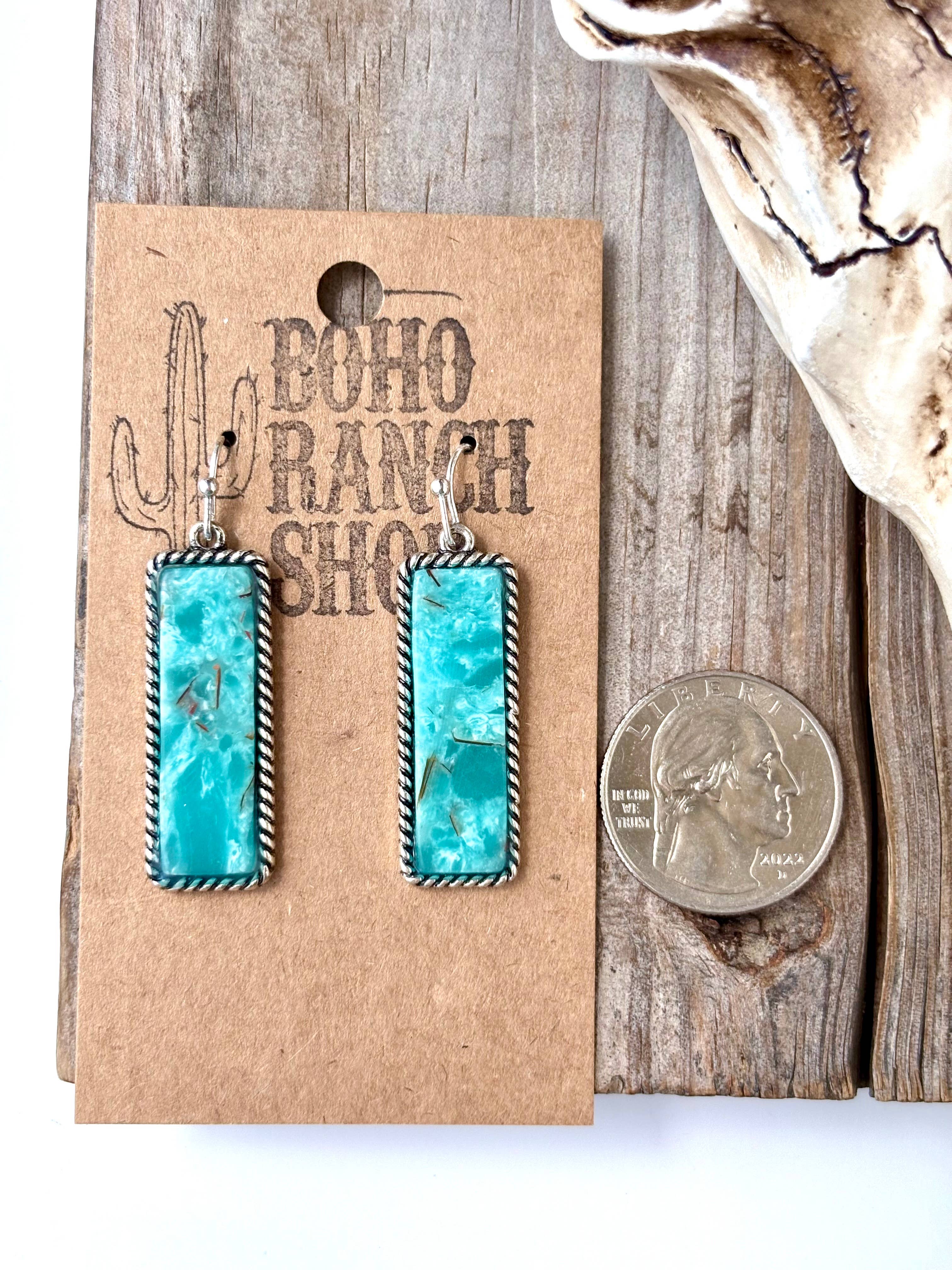 Stone Bar Drop Dangle Earrings