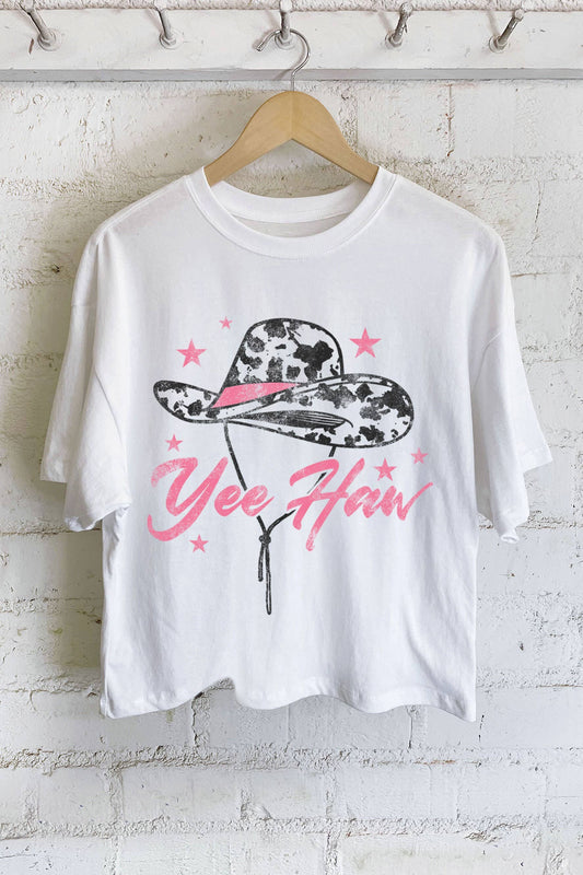 YEE HAW COWBOY HAT LONG CROP