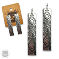 Aztec embossed earring