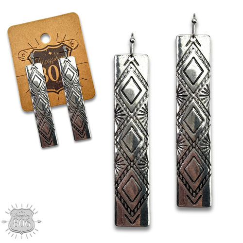 Aztec embossed earring