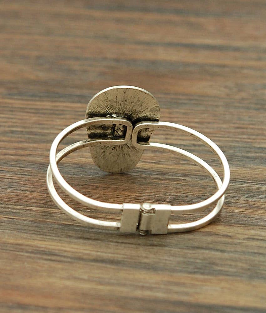 Brass Cuff, Turquoise Bracelet