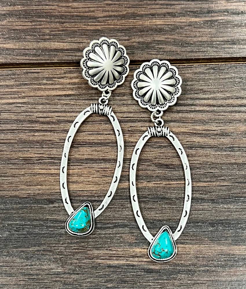AZTEC TURQUOISE POST EARRINGS