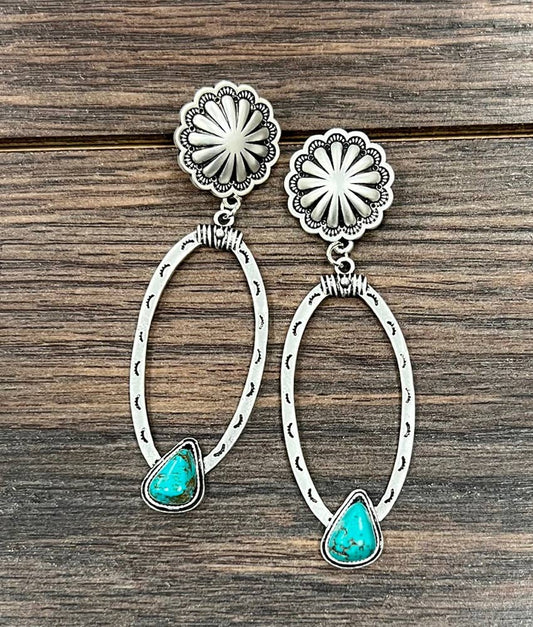 AZTEC TURQUOISE POST EARRINGS