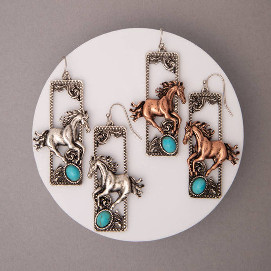 Wild Horse Dangle Earrings