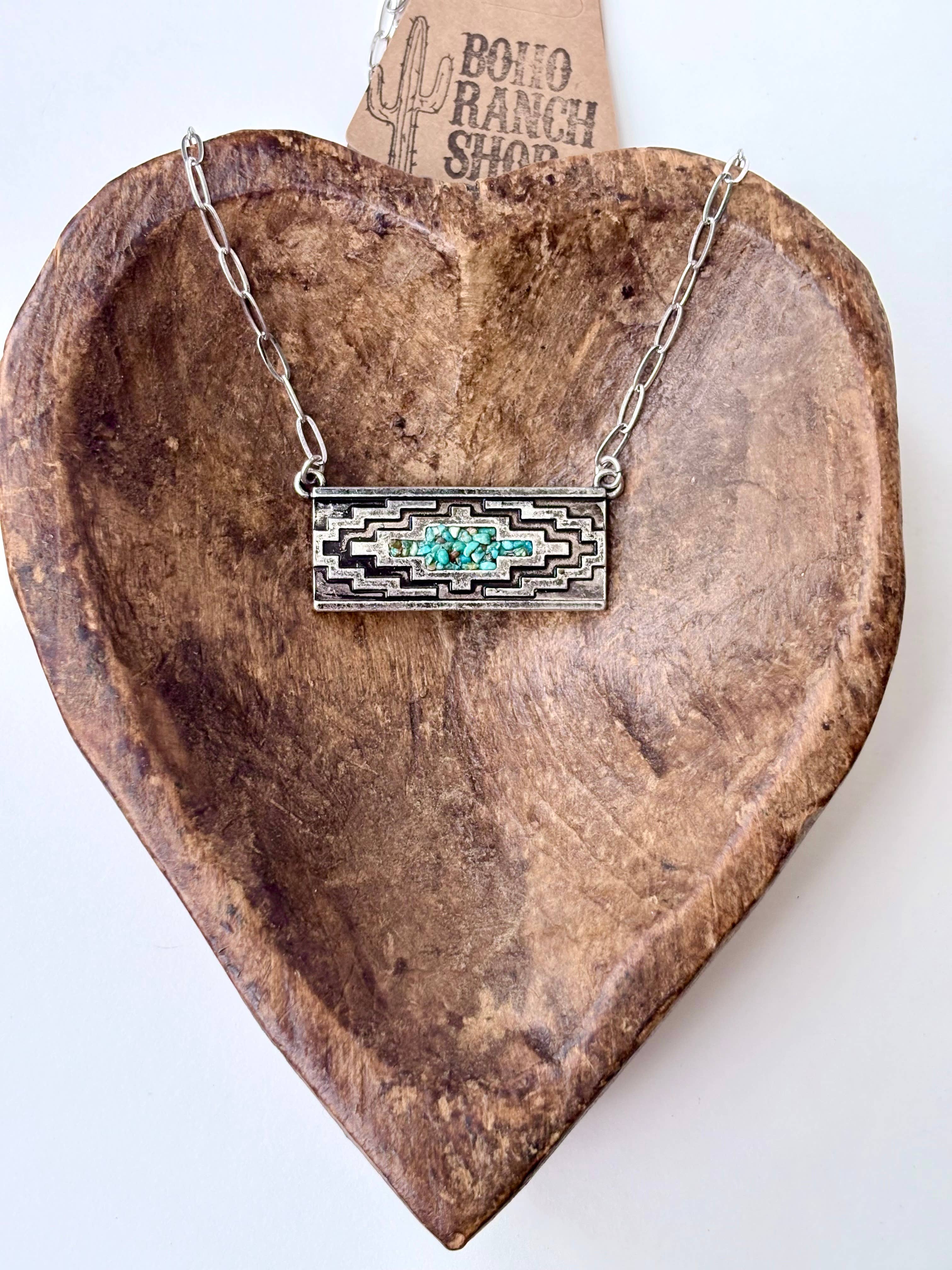 Druzy Aztec Bar Necklace