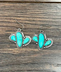 1.2" Western Cactus Turquoise Earrings