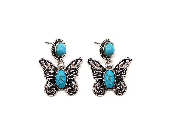 Butterfly Engraved Earrings