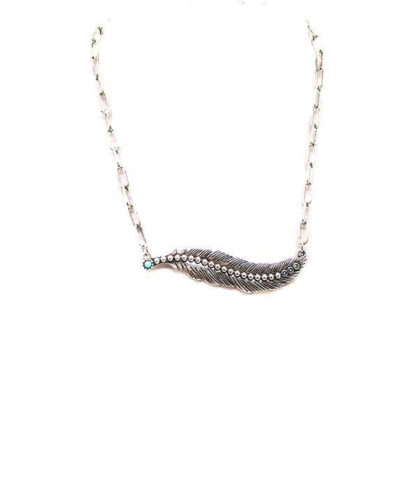 STONE FEATHER NECKLACE