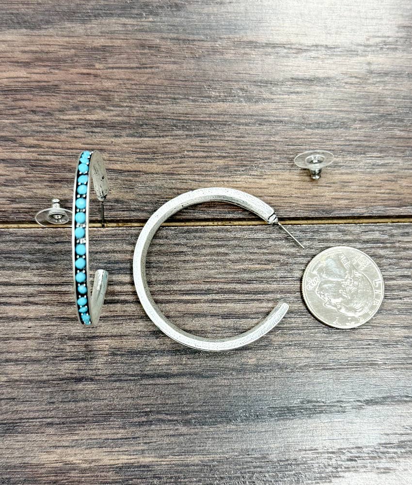 Bling Hoop Stud Earrings