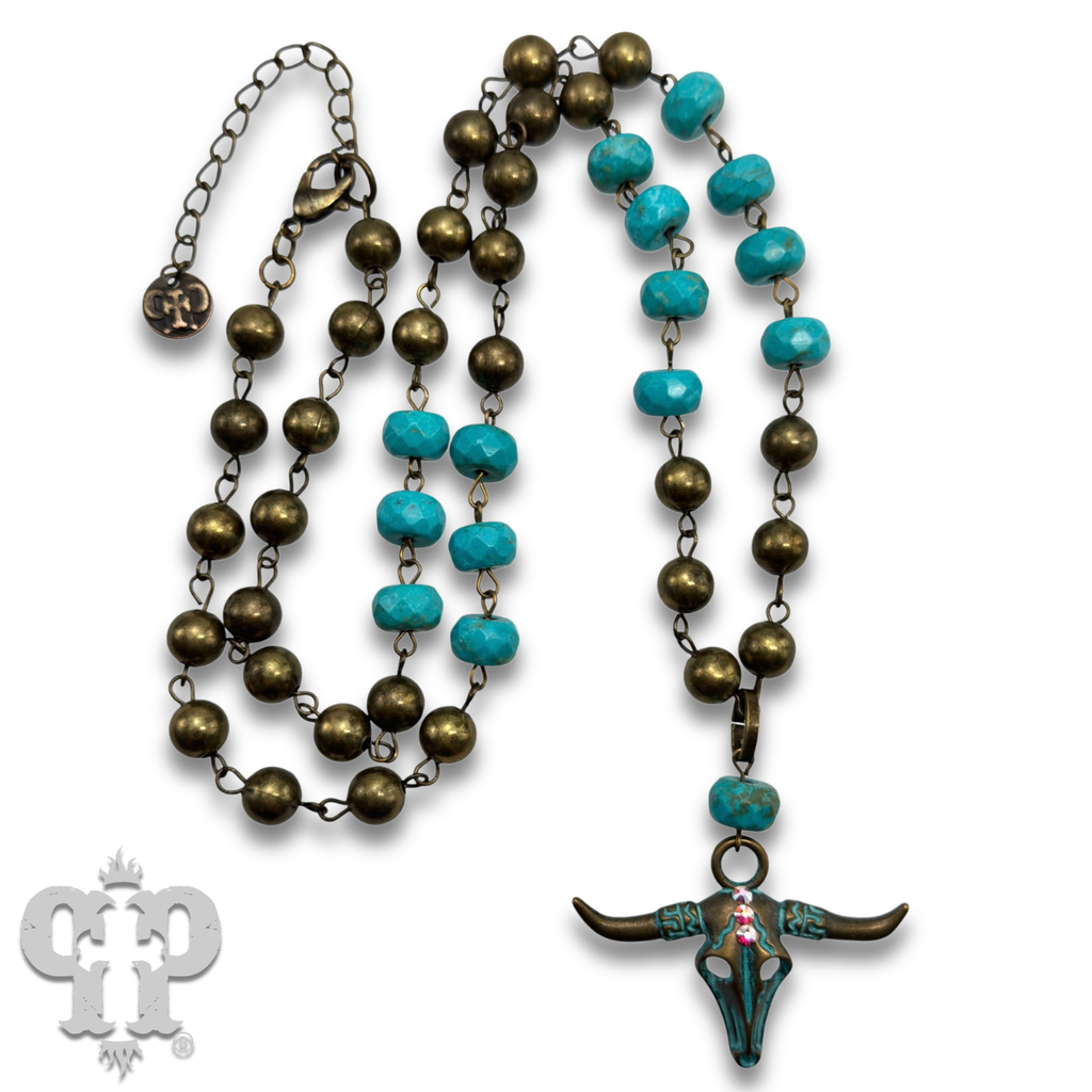 Longhorn Rhinestone Necklace
