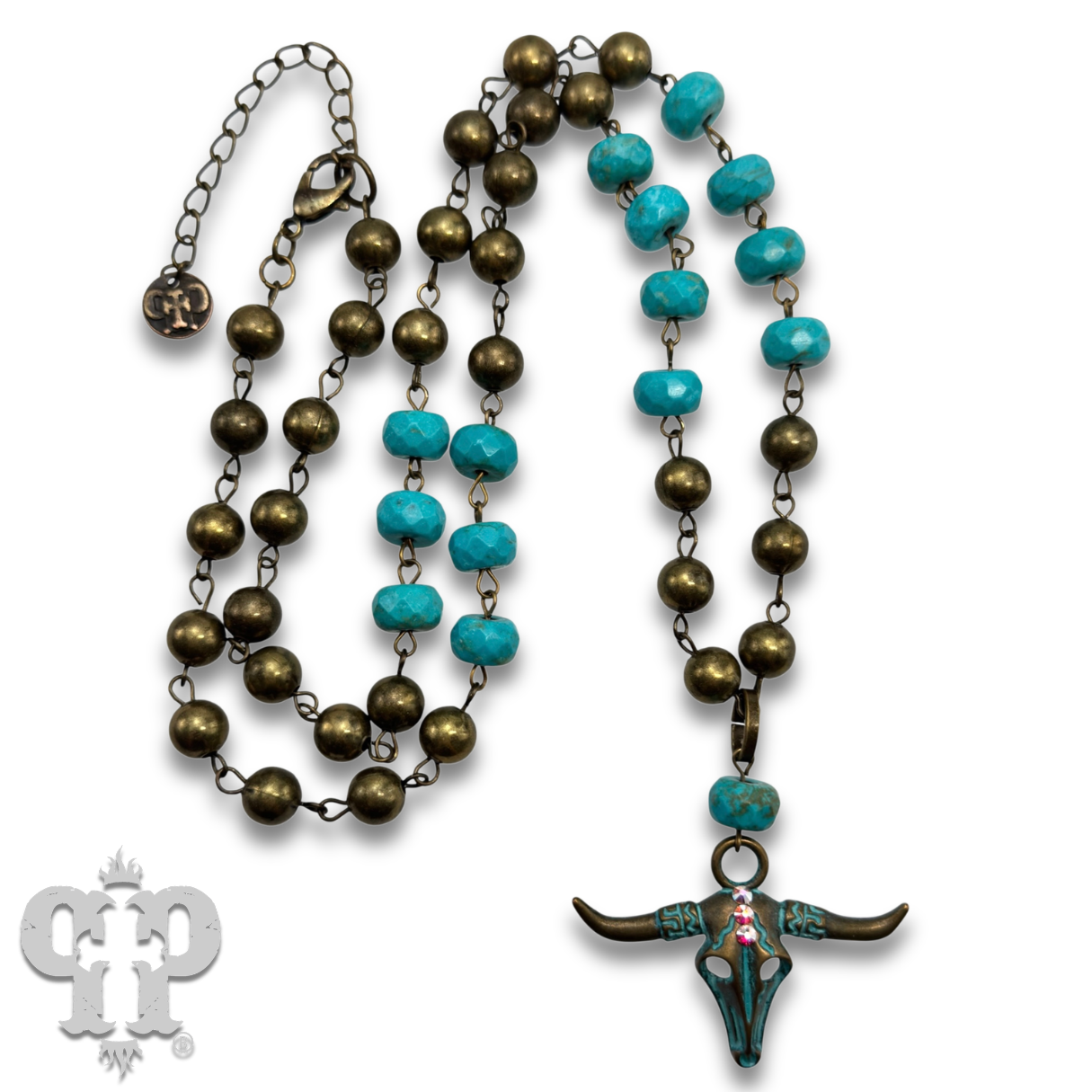 Longhorn Rhinestone Necklace