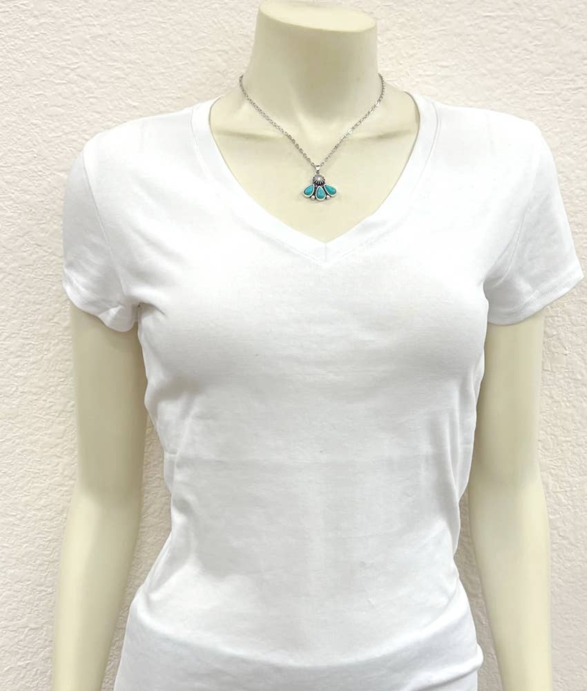 DAINTY TURQUOISE TRIO NECKLACE