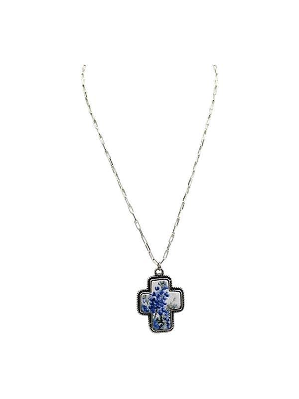 Cross Bluebonnet Necklace