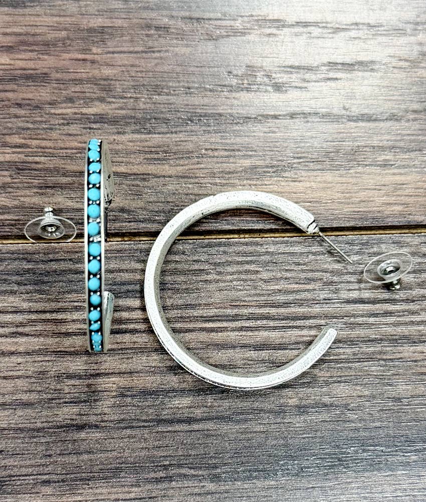 Bling Hoop Stud Earrings