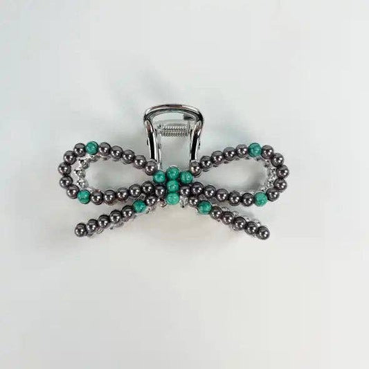 Faux Pearl Bow Clip