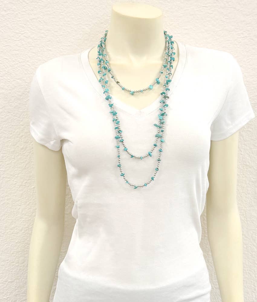 30" Western Turquoise Strand Necklace