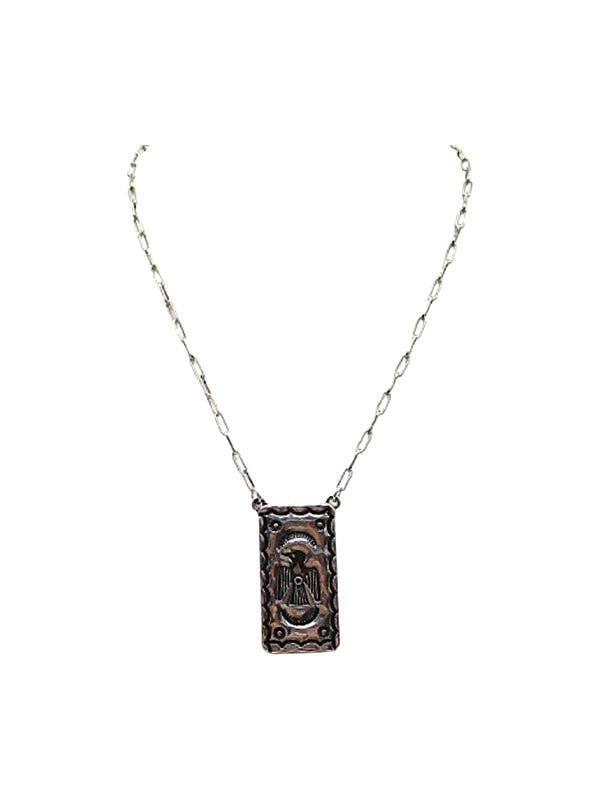 Western Thunderbird Rectangle Concho Necklace