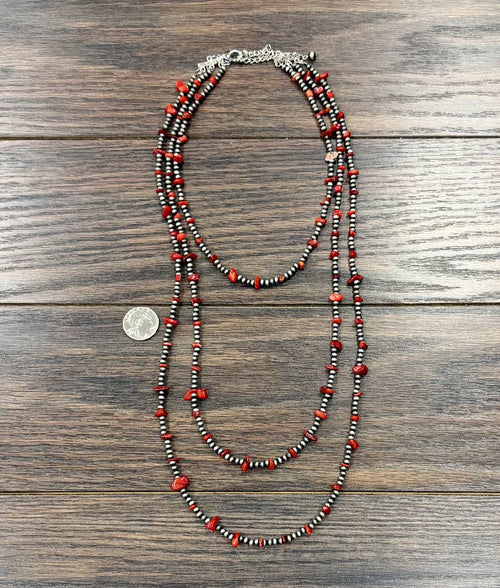 30" Western Coral Strand Necklace